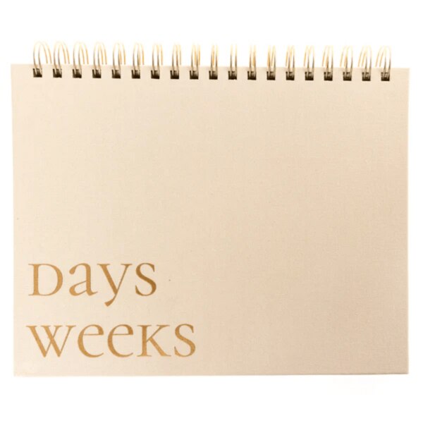 Taupe Fabric-Bound Weekly Desk Pad